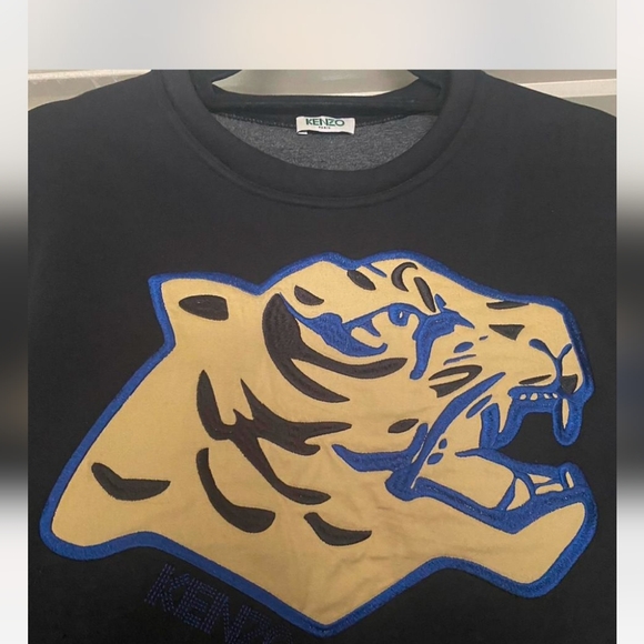 KENZO sweatshirt, gold tiger woman size large